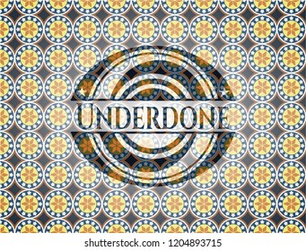 Underdone arabesque badge. arabic decoration.