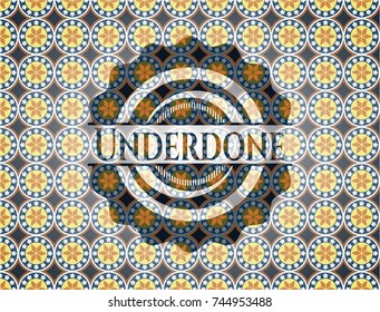 Underdone arabesque badge. arabic decoration.