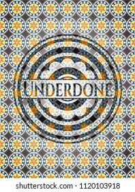 Underdone arabesque emblem. arabic decoration.