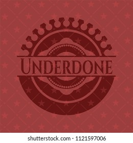 Underdone badge with red background