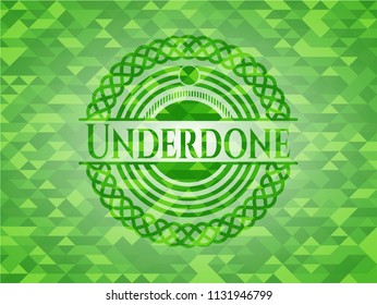 Underdone green mosaic emblem