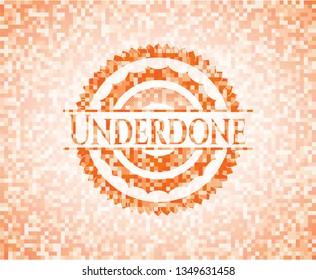 Underdone orange mosaic emblem