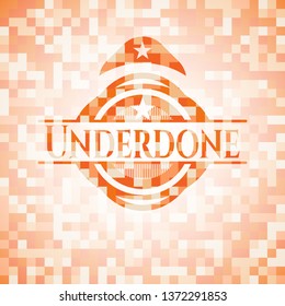Underdone orange mosaic emblem