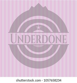 Underdone pink emblem. Retro