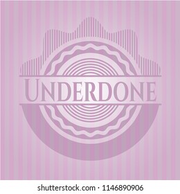 Underdone pink emblem. Vintage.