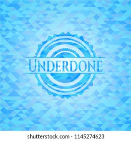 Underdone realistic light blue mosaic emblem