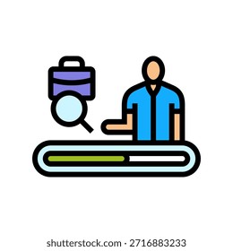 vetor de ícone de cor de barra semipreenchida do trabalhador subempregado. sinal de barra semipreenchido do trabalhador subempregado. ilustração de símbolo isolado