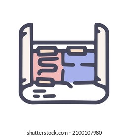 underfloor heating design color vector doodle simple icon