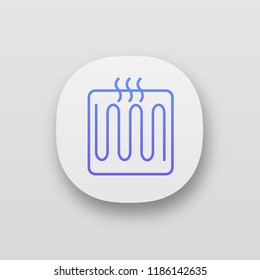 Underfloor heating element app icon. Floor heating system. Heater. UI/UX user interface. Web or mobile application. Vector isolated illustration