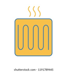 Underfloor heating element color icon. Floor heating system. Heater. Isolated vector illustration