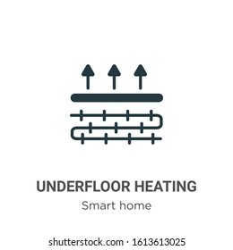 Underfloor heating glyph icon vector on white background. Flat vector underfloor heating icon symbol sign from modern smart home collection for mobile concept and web apps design.