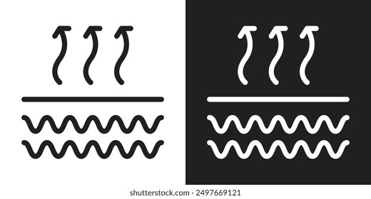 Underfloor heating icon Black line art vector logo set