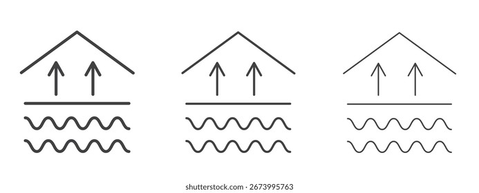 Diseño del icono de la calefacción por suelo radiante, conveniente para el Web, la infografía, la interfaz y los App.