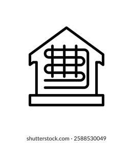 Underfloor heating icon logo sign set vector outline