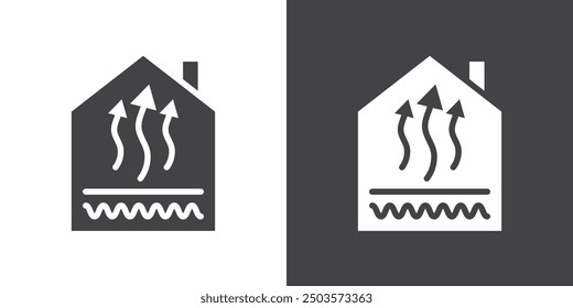 Underfloor heating icon Thin line illustration set