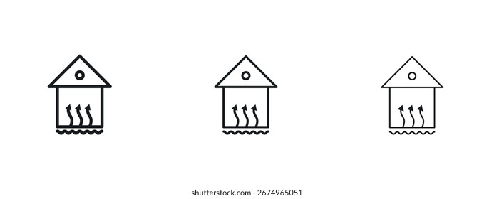 Calefacción por suelo radiante icono Ilustración vectorial eps. Ilustraciones de esquema de Vector