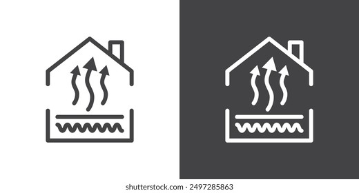 Underfloor heating icon vector logo set collection for web app ui