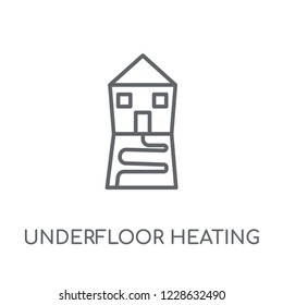 Underfloor heating linear icon. Modern outline Underfloor heating logo concept on white background from Smarthome collection. Suitable for use on web apps, mobile apps and print media.