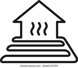 Underfloor heating system icon. Radiant heat illustration.