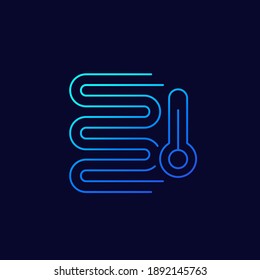 underfloor heating system line icon, vector