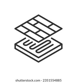 Underfloor heating system, linear icon. Line with editable stroke