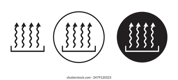 Underfloor heating thermal steam icon, Heat Icon Designed in a Line Style Fire smoke vector.