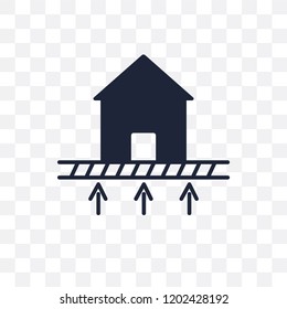 Underfloor heating transparent icon. Underfloor heating symbol design from Smarthome collection. Simple element vector illustration on transparent background.