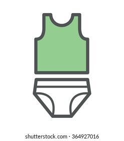 Undergarments Bold Icon Illustration 