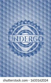 Undergo blue hexagon emblem. Vector Illustration. Detailed.