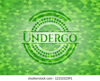 Undergo green emblem with triangle mosaic background