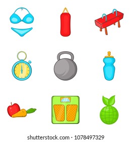 Undergo icons set. Cartoon set of 9 undergo vector icons for web isolated on white background