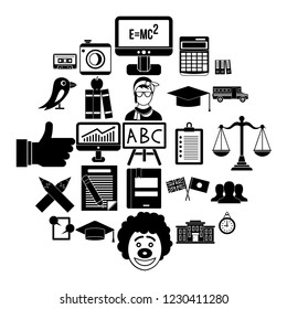 Undergrad icons set. Simple set of 25 undergrad vector icons for web isolated on white background