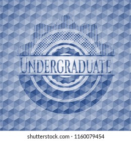 Undergraduate blue polygonal badge.