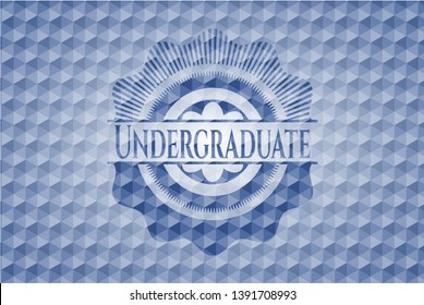 Undergraduate blue polygonal emblem. Vector Illustration. Detailed.