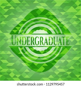 Undergraduate green mosaic emblem