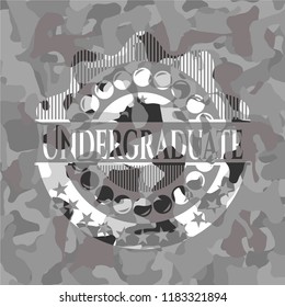 Undergraduate on grey camo texture