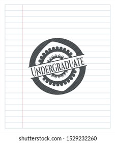 Undergraduate pencil emblem. Vector Illustration. Detailed.