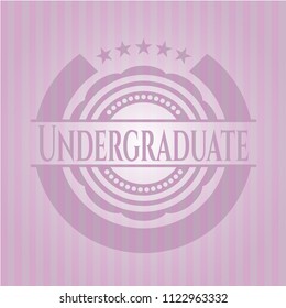 Undergraduate pink emblem. Retro