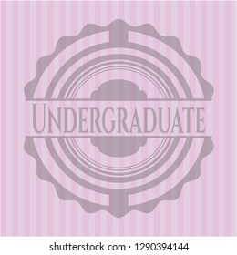 Undergraduate pink emblem. Vintage.