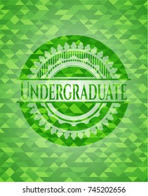 Undergraduate realistic green mosaic emblem