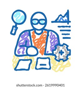 undergraduate research doodle icon sketch vector. undergraduate research sign. isolated symbol illustration