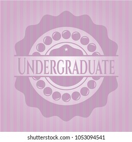 Undergraduate retro style pink emblem Undergraduate retro style pink emblem