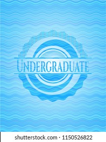 Undergraduate sky blue water emblem.