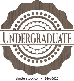 Undergraduate wood emblem. Vintage.