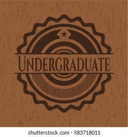 Undergraduate wood emblem. Vintage.