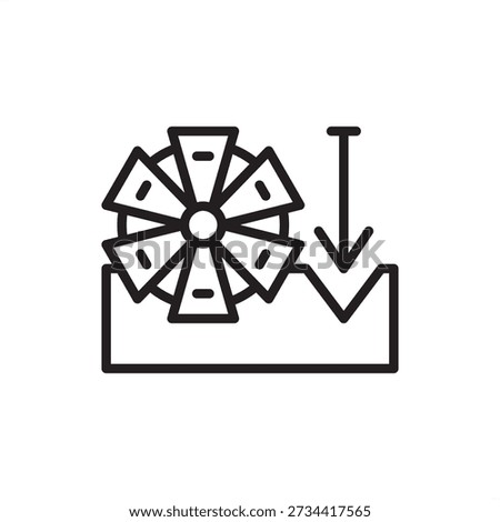 Underground boring machine icon. Tunneling and excavation engineering, representing tunnel boring machines (TBM), subterranean drilling, urban utility construction, and heavy-duty mining hardware.