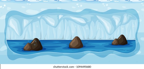 An Underground Cold Icy Cave illustration