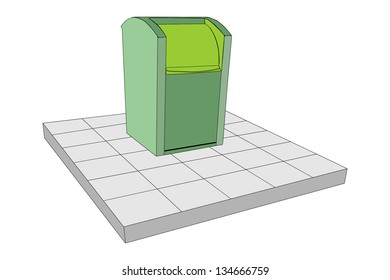 underground container on the concrete construction