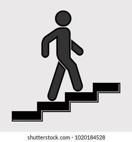 Underground crossing icon, walking man, sign, vector image