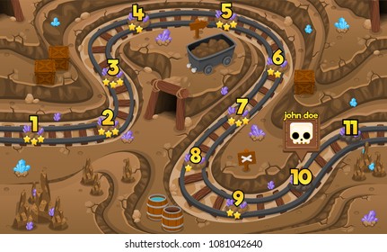 Underground Crystal Mining Site  Game Level Map